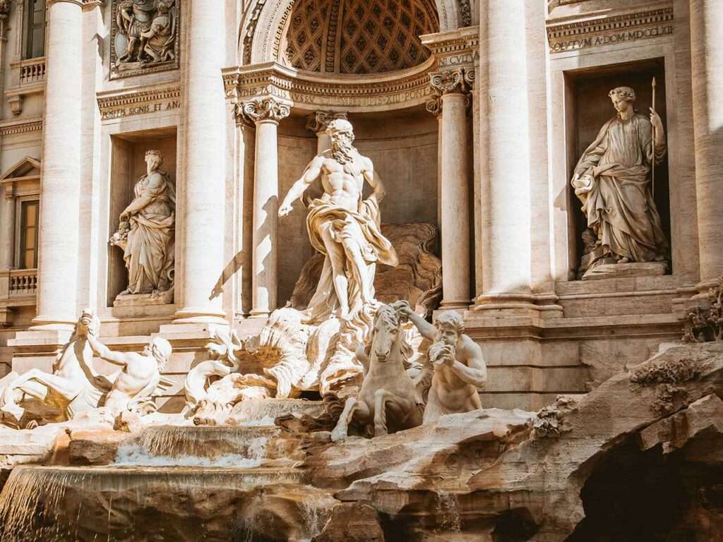 Trevi Fountain statue during the day
