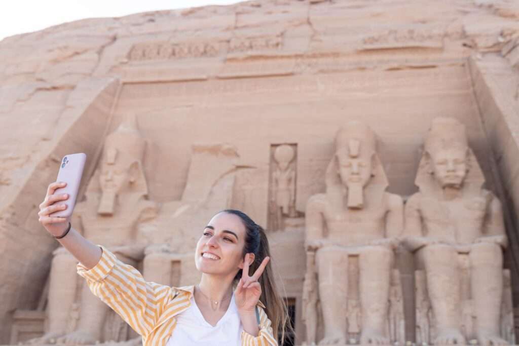 tourist using manet travel esim in egypt