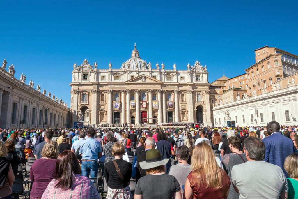 Pope Francis processing into Mass at St. Peter's Square