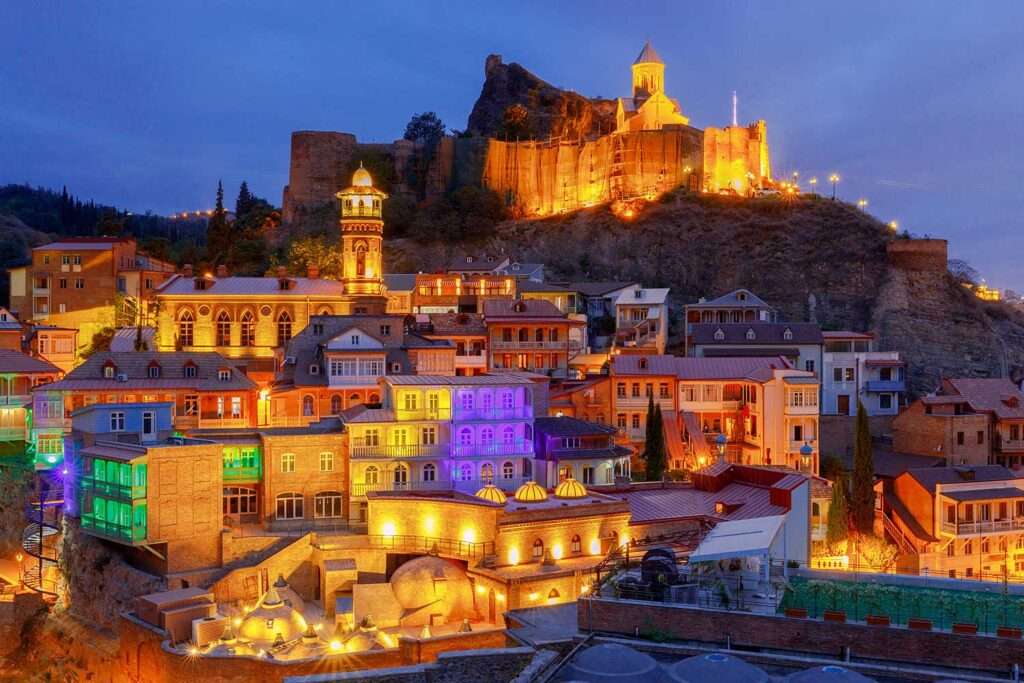 Sunset at the Old city of Tbilisi, Georgia