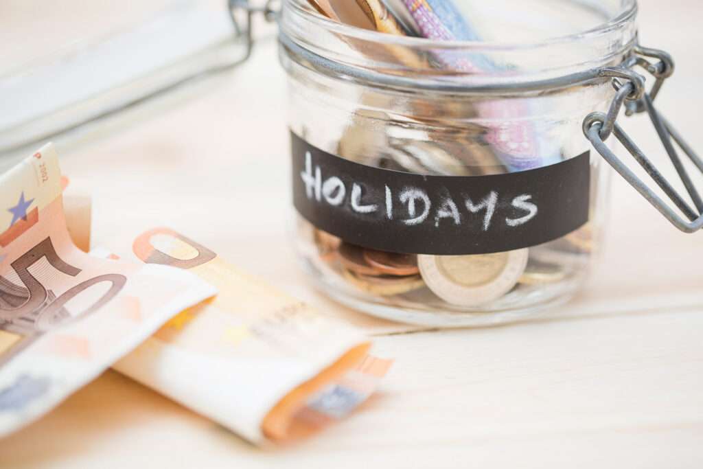 Savings glass jar for holidays