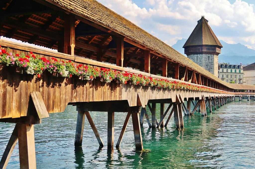 Lucerne, Chapel Bridge with Water Tower